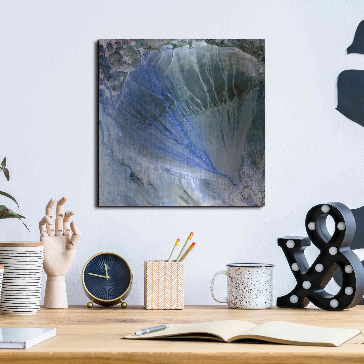 Luxe Metal Art 'Earth As Art: Alluvial Fan' Metal Wall Art,12x12