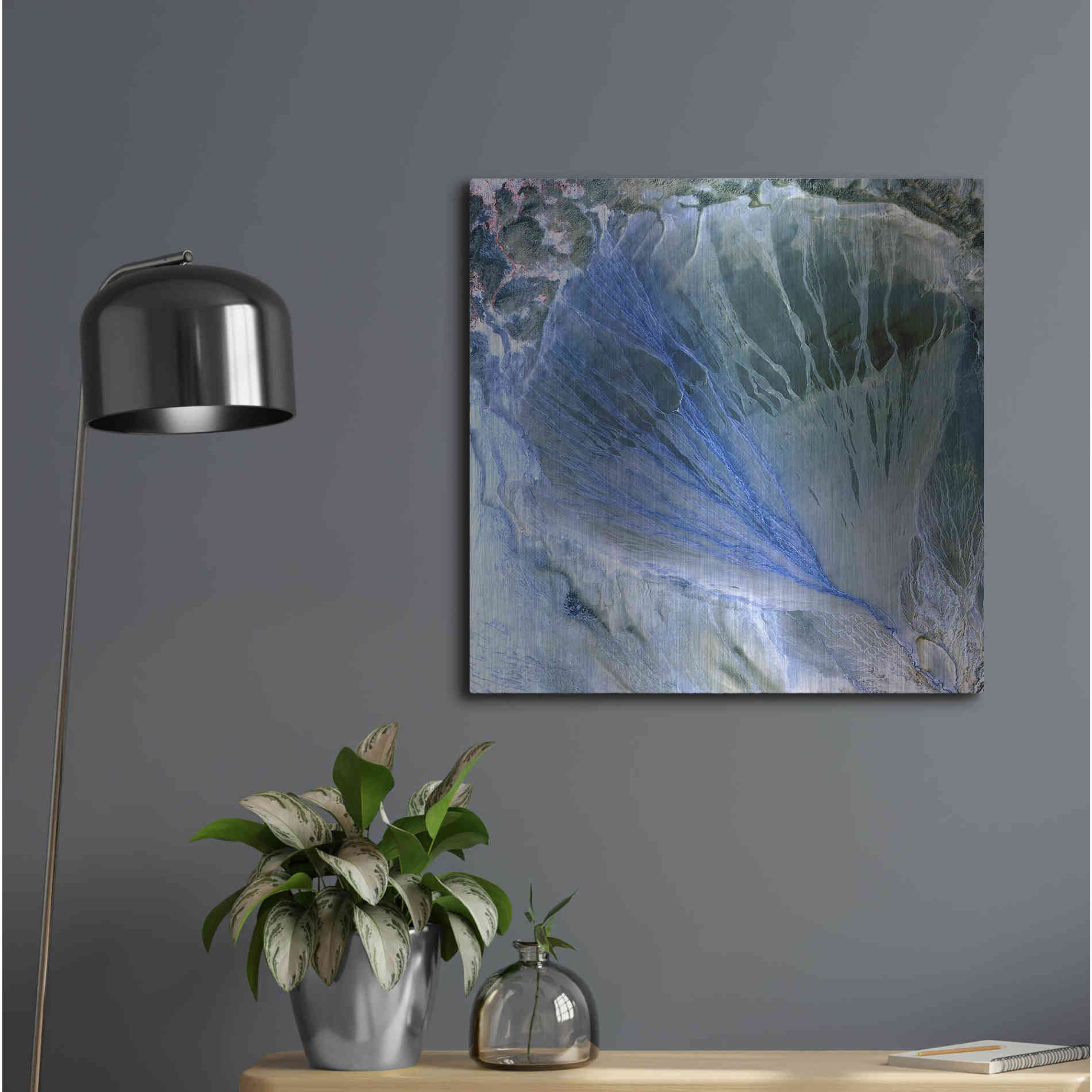 Luxe Metal Art 'Earth As Art: Alluvial Fan' Metal Wall Art,24x24