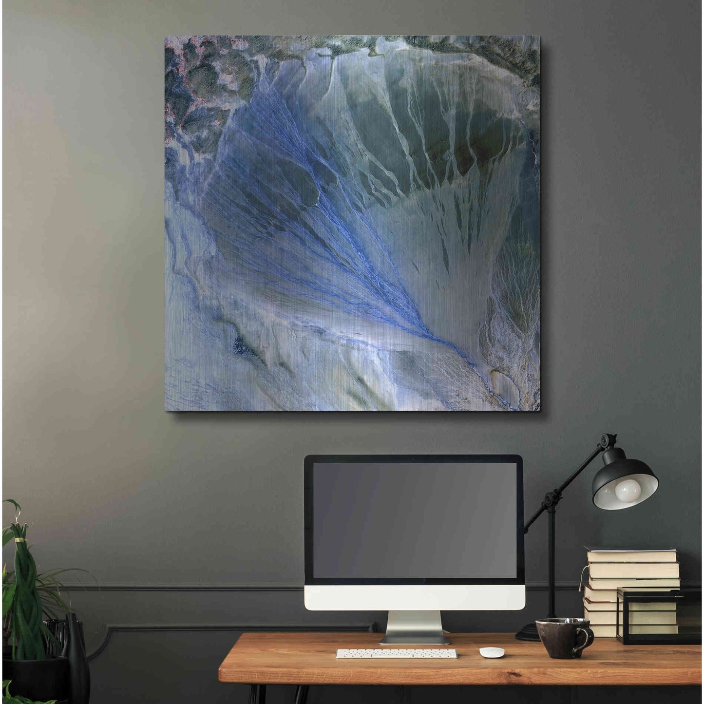 Luxe Metal Art 'Earth As Art: Alluvial Fan' Metal Wall Art,36x36