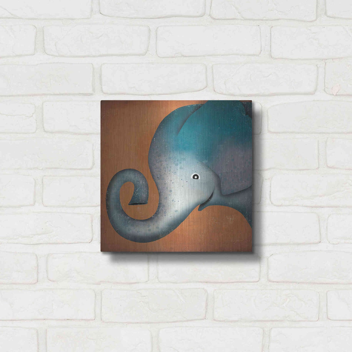 Luxe Metal Art 'Elephant Wow' by Ryan Fowler, Metal Wall Art,12x12