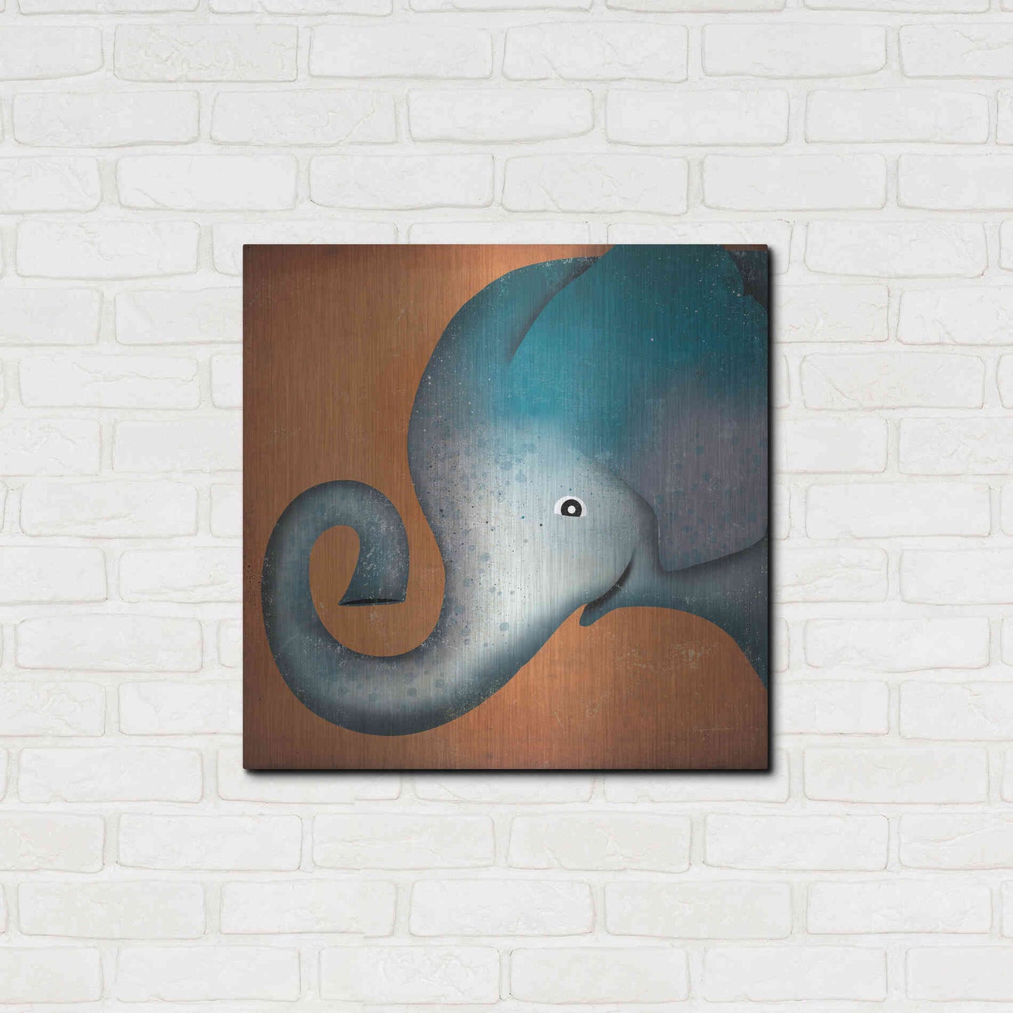 Luxe Metal Art 'Elephant Wow' by Ryan Fowler, Metal Wall Art,24x24