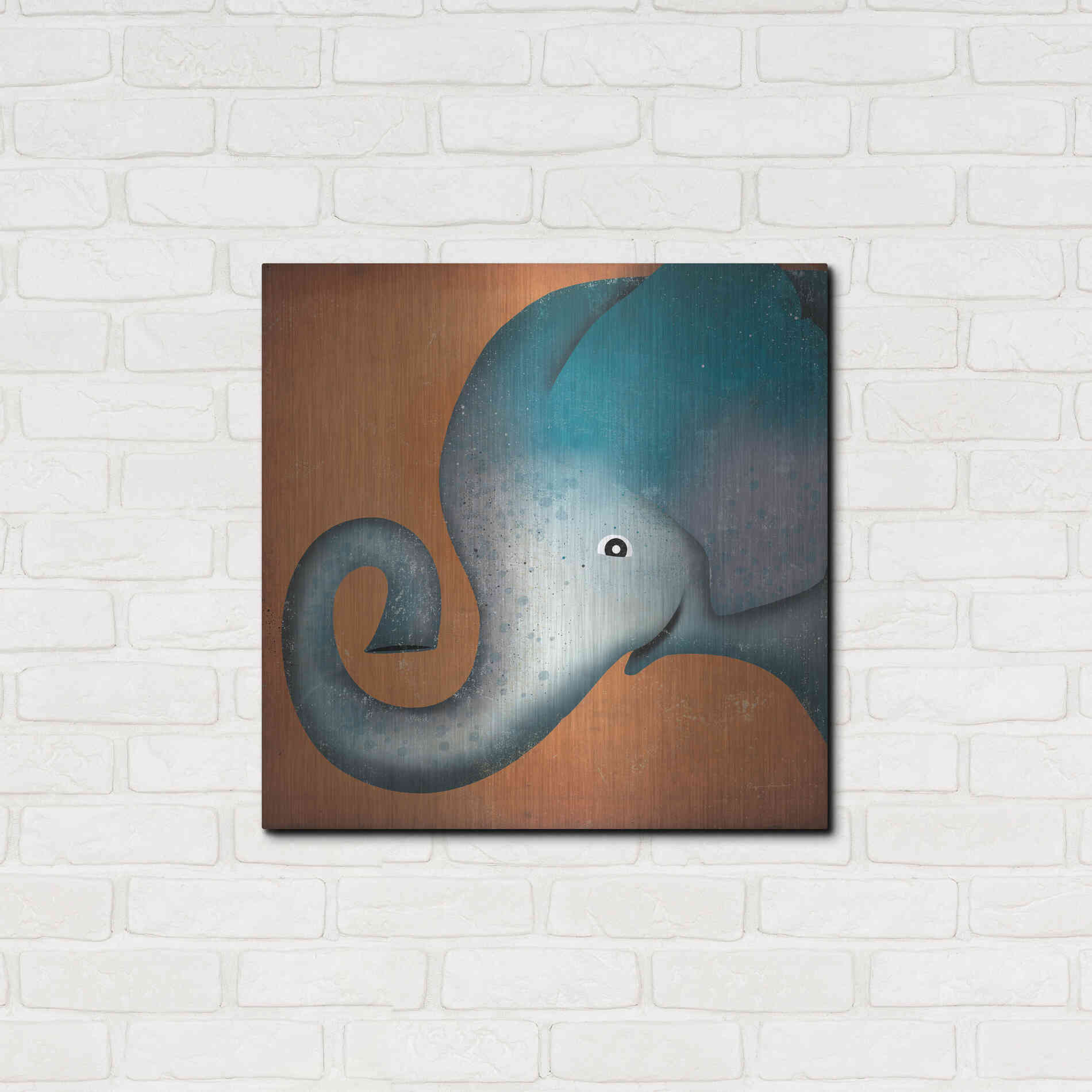 Luxe Metal Art 'Elephant Wow' by Ryan Fowler, Metal Wall Art,24x24