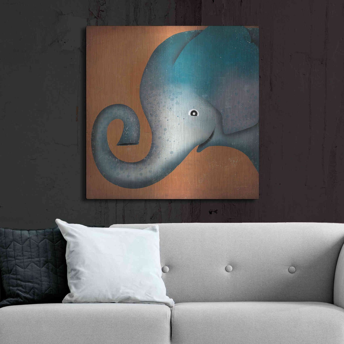 Luxe Metal Art 'Elephant Wow' by Ryan Fowler, Metal Wall Art,36x36