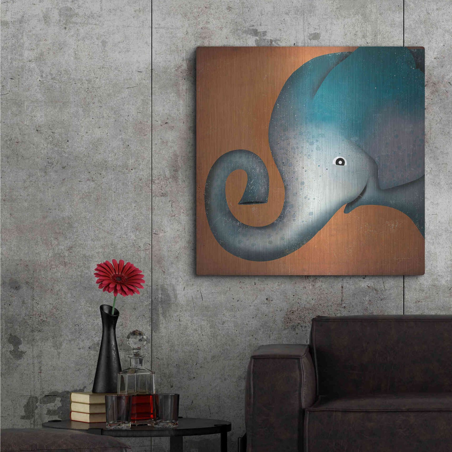 Luxe Metal Art 'Elephant Wow' by Ryan Fowler, Metal Wall Art,36x36