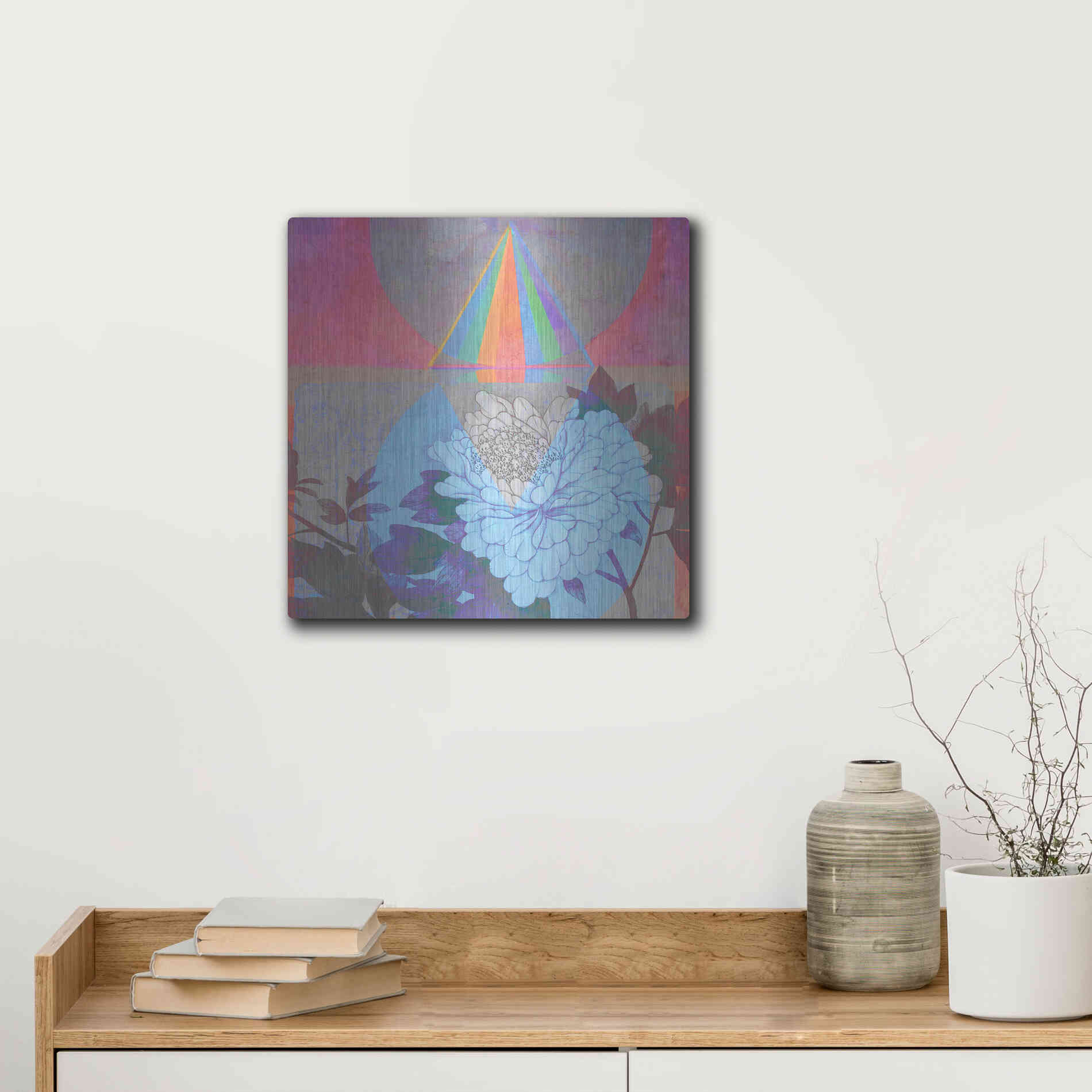 Luxe Metal Art 'High Frequency Nature' by Elena Ray, Metal Wall Art,12x12