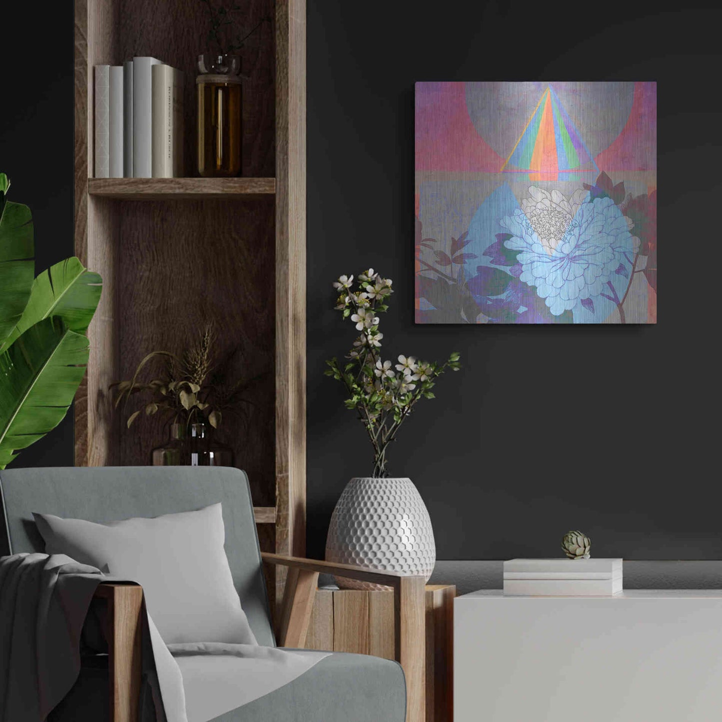 Luxe Metal Art 'High Frequency Nature' by Elena Ray, Metal Wall Art,24x24