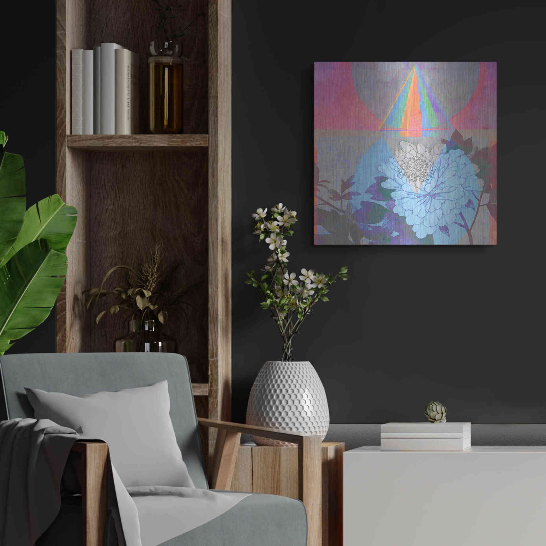 Luxe Metal Art 'High Frequency Nature' by Elena Ray, Metal Wall Art,24x24