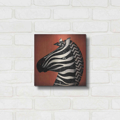 Luxe Metal Art 'Zebra Wow' by Ryan Fowler, Metal Wall Art,12x12