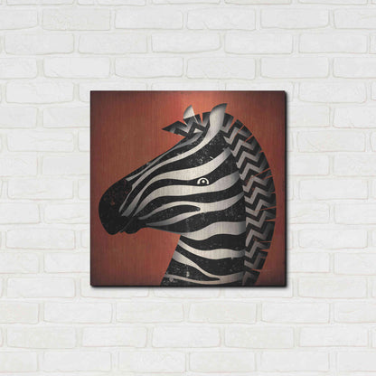 Luxe Metal Art 'Zebra Wow' by Ryan Fowler, Metal Wall Art,24x24