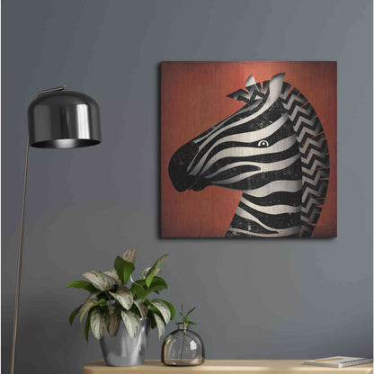 Luxe Metal Art 'Zebra Wow' by Ryan Fowler, Metal Wall Art,24x24