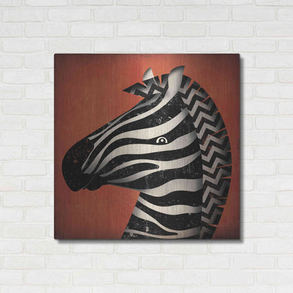Luxe Metal Art 'Zebra Wow' by Ryan Fowler, Metal Wall Art,36x36