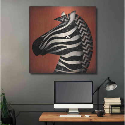 Luxe Metal Art 'Zebra Wow' by Ryan Fowler, Metal Wall Art,36x36
