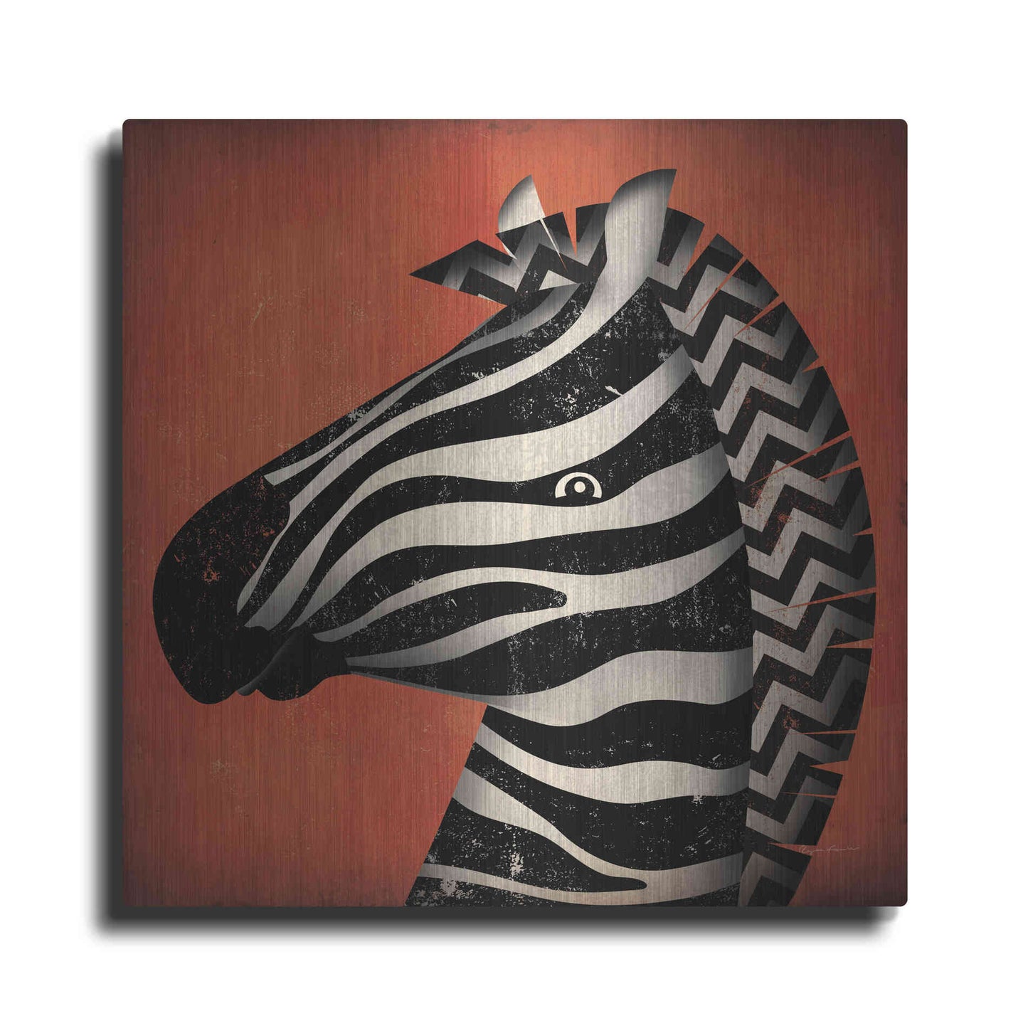 Luxe Metal Art 'Zebra Wow' by Ryan Fowler, Metal Wall Art