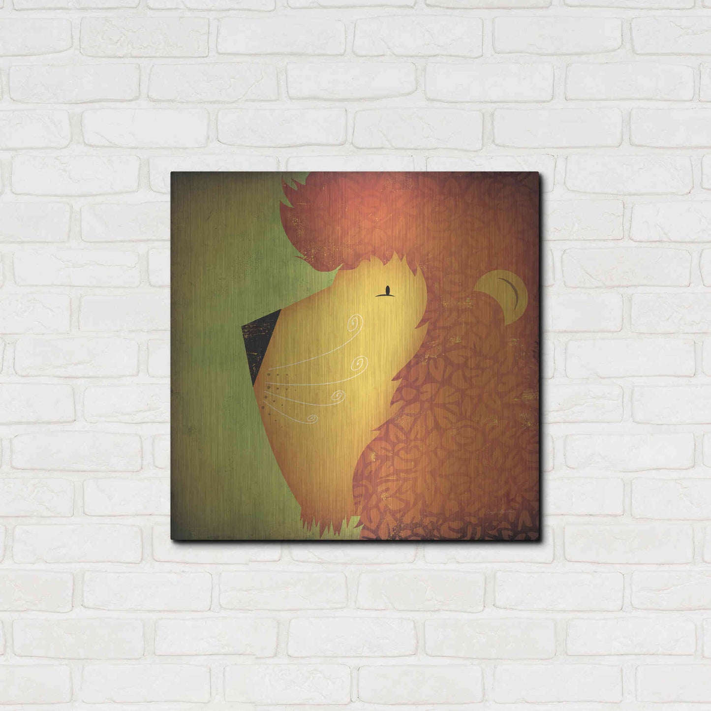 Luxe Metal Art 'Lion Wow' by Ryan Fowler, Metal Wall Art,24x24