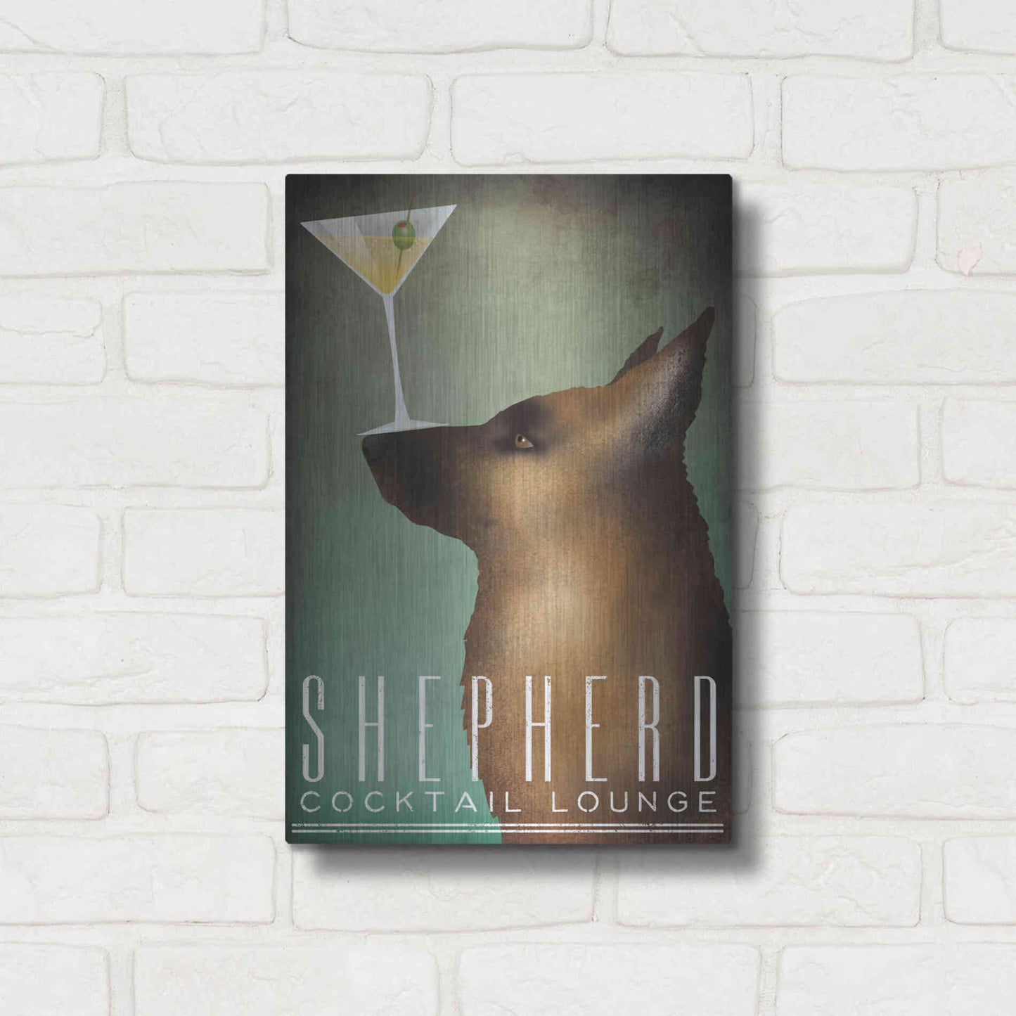 Luxe Metal Art 'Shepherd Martini' by Ryan Fowler, Metal Wall Art,12x16