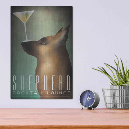 Luxe Metal Art 'Shepherd Martini' by Ryan Fowler, Metal Wall Art,12x16