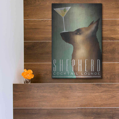 Luxe Metal Art 'Shepherd Martini' by Ryan Fowler, Metal Wall Art,12x16