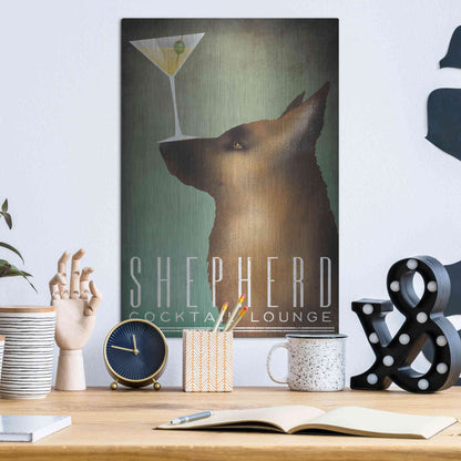 Luxe Metal Art 'Shepherd Martini' by Ryan Fowler, Metal Wall Art,12x16