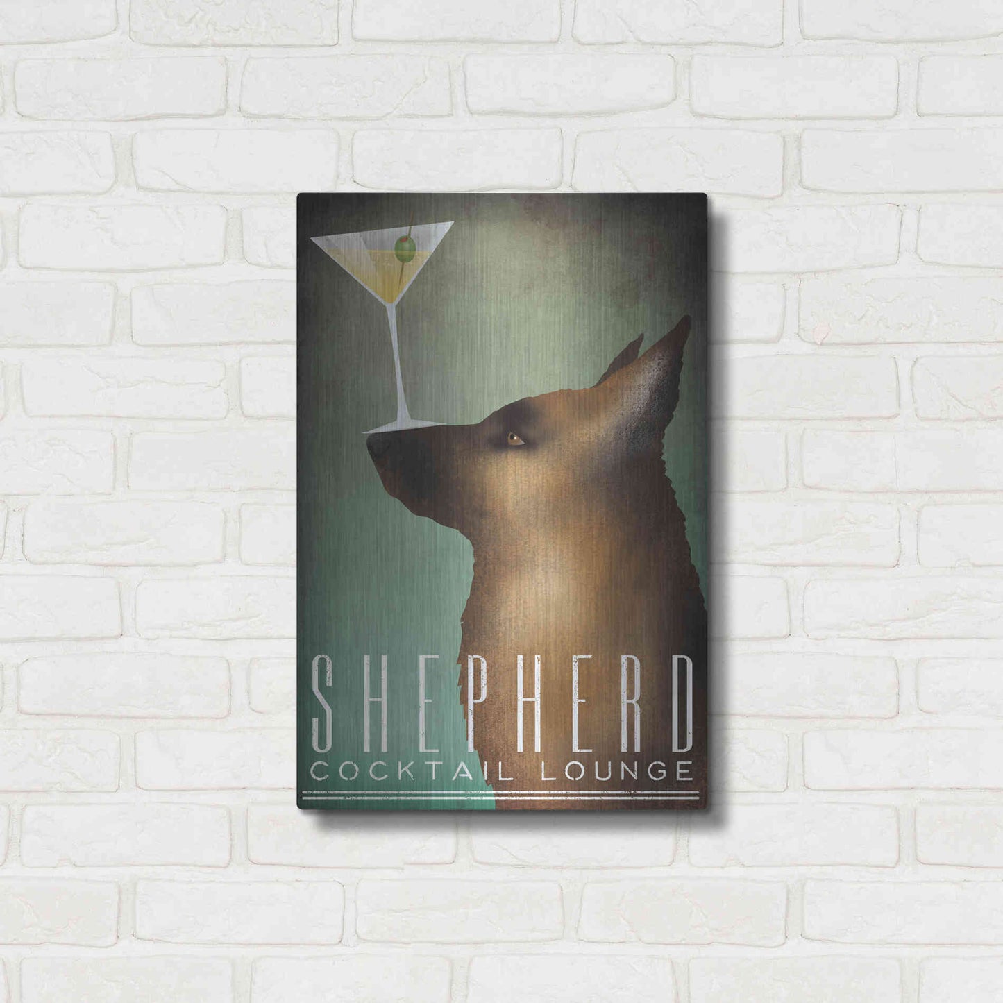 Luxe Metal Art 'Shepherd Martini' by Ryan Fowler, Metal Wall Art,16x24