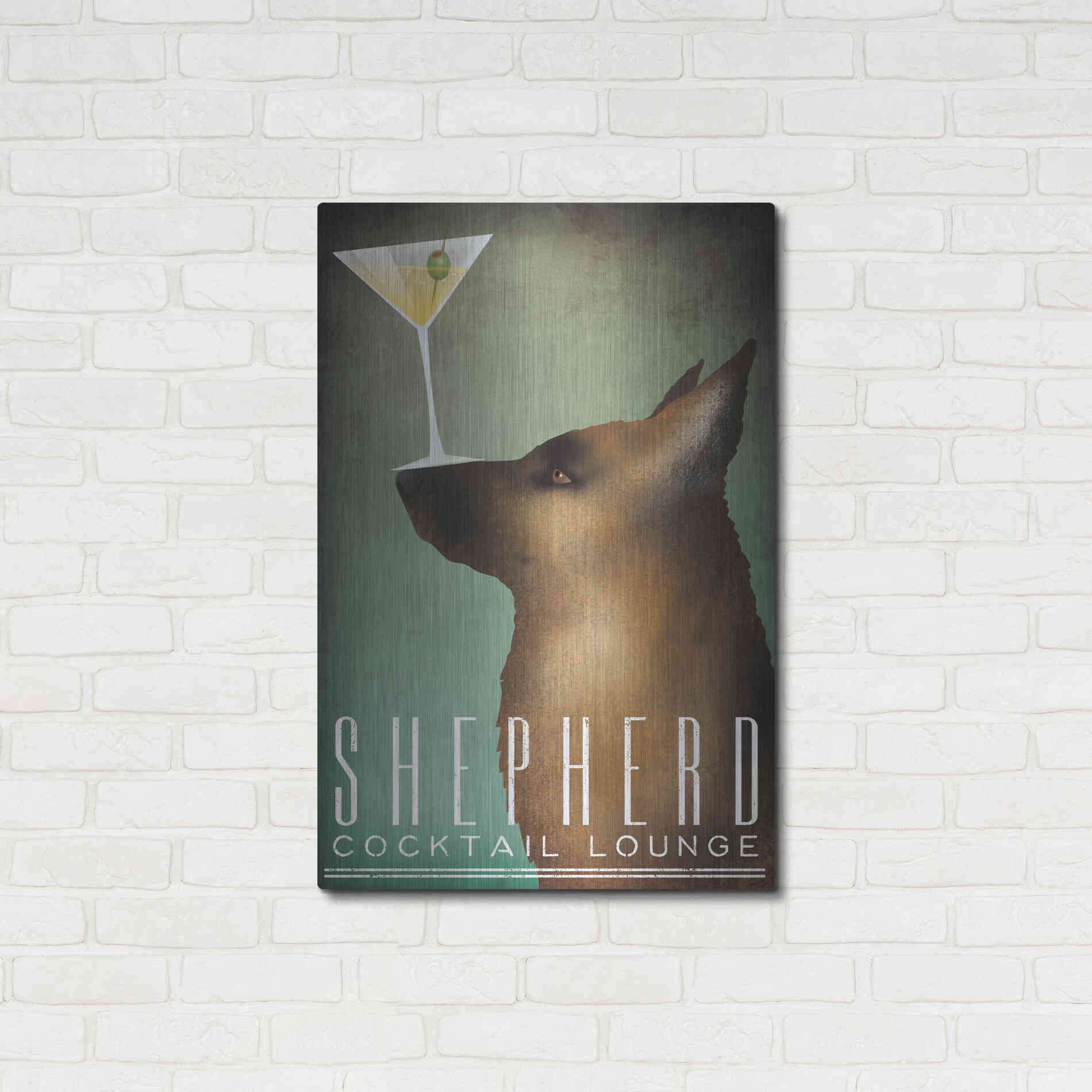 Luxe Metal Art 'Shepherd Martini' by Ryan Fowler, Metal Wall Art,24x36