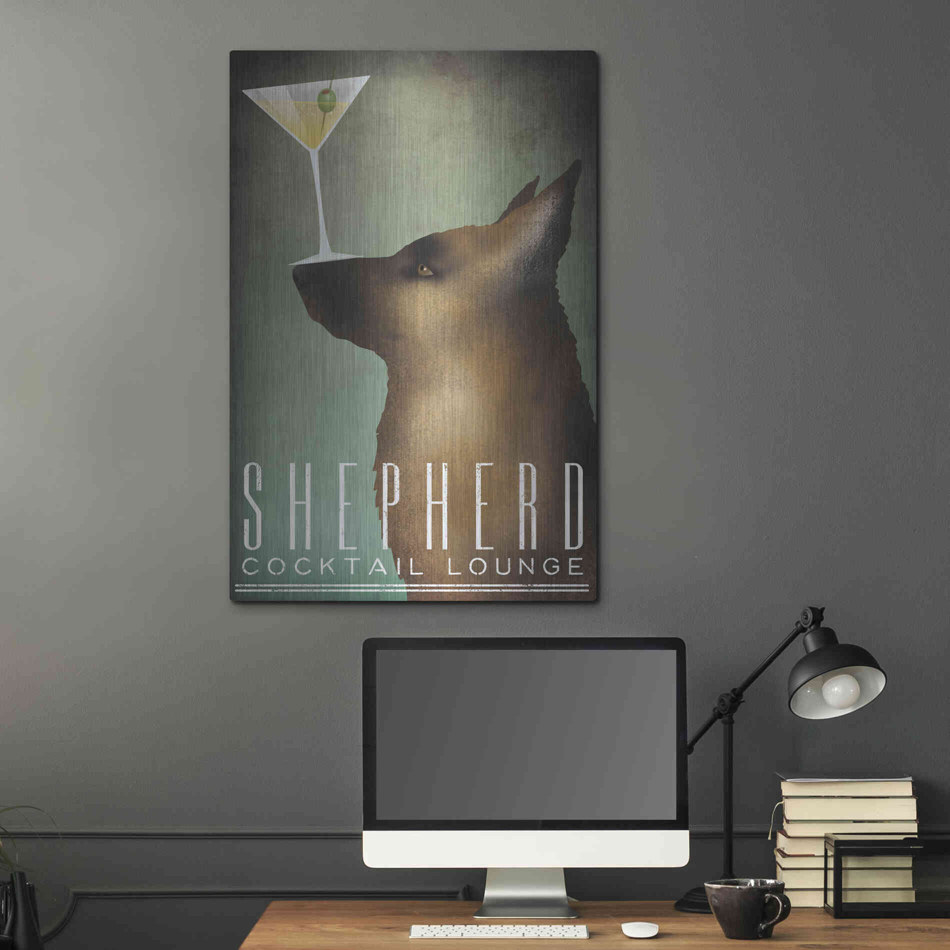Luxe Metal Art 'Shepherd Martini' by Ryan Fowler, Metal Wall Art,24x36