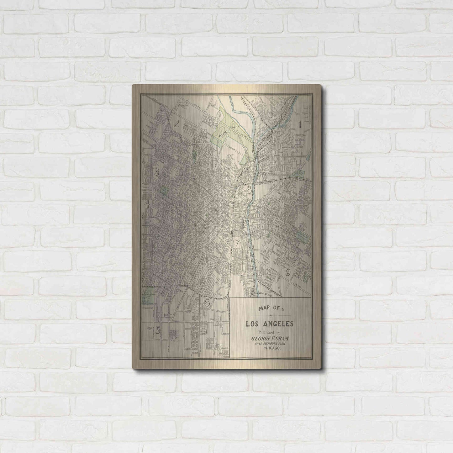 Luxe Metal Art 'Map of Los Angeles' by Wild Apple Portfolio, Metal Wall Art,24x36