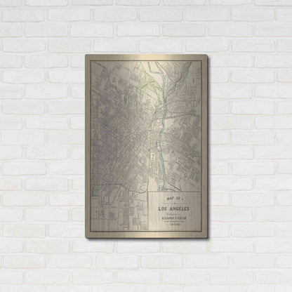 Luxe Metal Art 'Map of Los Angeles' by Wild Apple Portfolio, Metal Wall Art,24x36