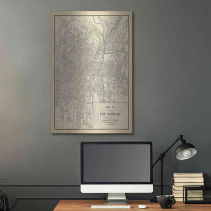 Luxe Metal Art 'Map of Los Angeles' by Wild Apple Portfolio, Metal Wall Art,24x36