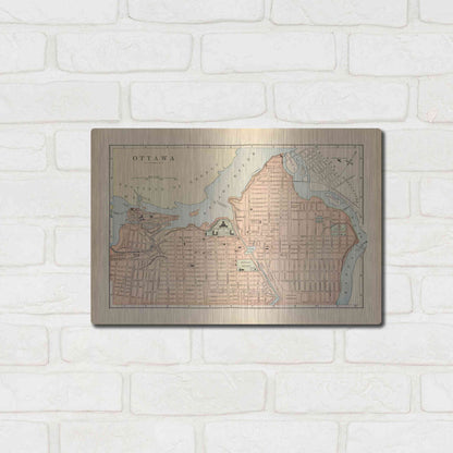 Luxe Metal Art 'Map of Ottawa' by Wild Apple Portfolio, Metal Wall Art,16x12