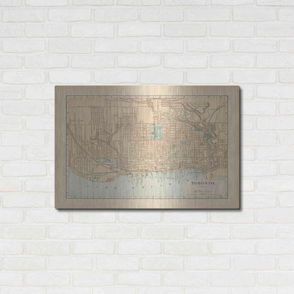 Luxe Metal Art 'Map of Toronto' by Wild Apple Portfolio, Metal Wall Art,36x24