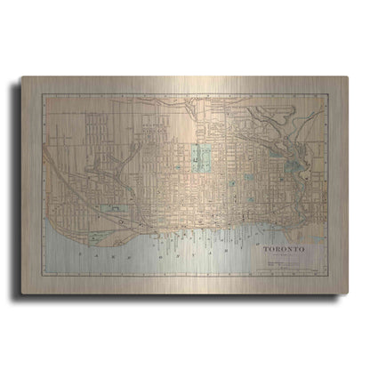 Luxe Metal Art 'Map of Toronto' by Wild Apple Portfolio, Metal Wall Art