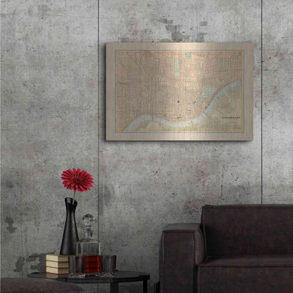 Luxe Metal Art 'Map of Cincinnati' by Wild Apple Portfolio, Metal Wall Art,36x24