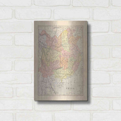 Luxe Metal Art 'Map of China' by Wild Apple Portfolio, Metal Wall Art,12x16