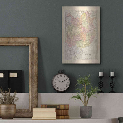 Luxe Metal Art 'Map of China' by Wild Apple Portfolio, Metal Wall Art,12x16