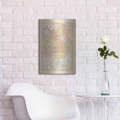 Luxe Metal Art 'Map of China' by Wild Apple Portfolio, Metal Wall Art,16x24