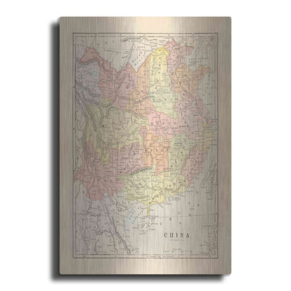 Luxe Metal Art 'Map of China' by Wild Apple Portfolio, Metal Wall Art