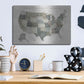 Luxe Metal Art 'Slate US Map' by Sue Schlabach, Metal Wall Art,16x12