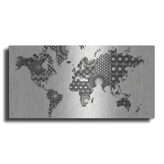 Luxe Metal Art 'Kami Map - No Border' by Kathrine Lovell, Metal Wall Art