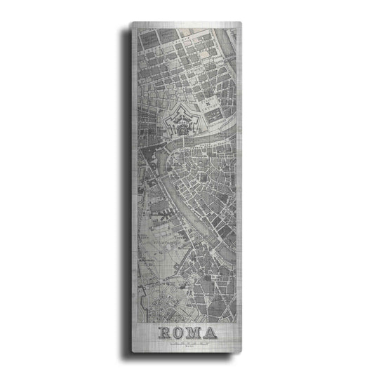Luxe Metal Art 'Roma Map Panel on Wood' by Wild Apple Portfolio, Metal Wall Art