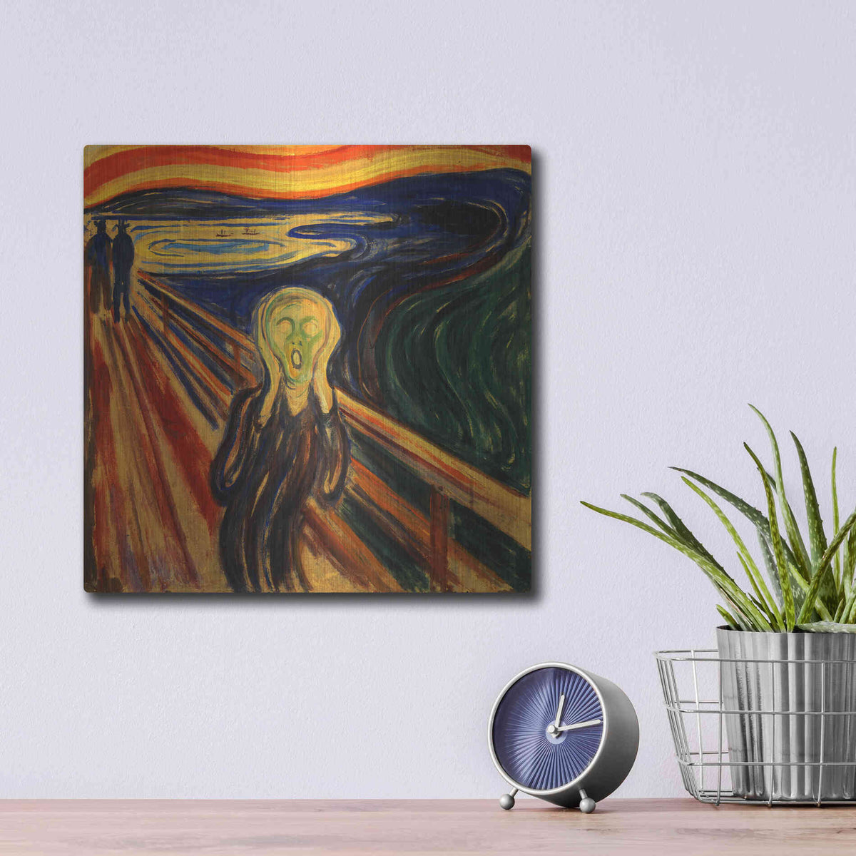 Luxe Metal Art 'The Scream' by Edvard Munch, Metal Wall Art,12x12