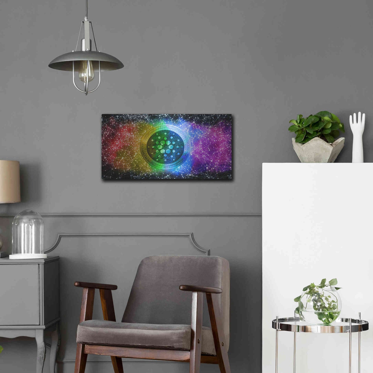 Luxe Metal Art 'ADA Cardano Crypto Constalation' by Epic Portfolio, Metal Wall Art,24x12