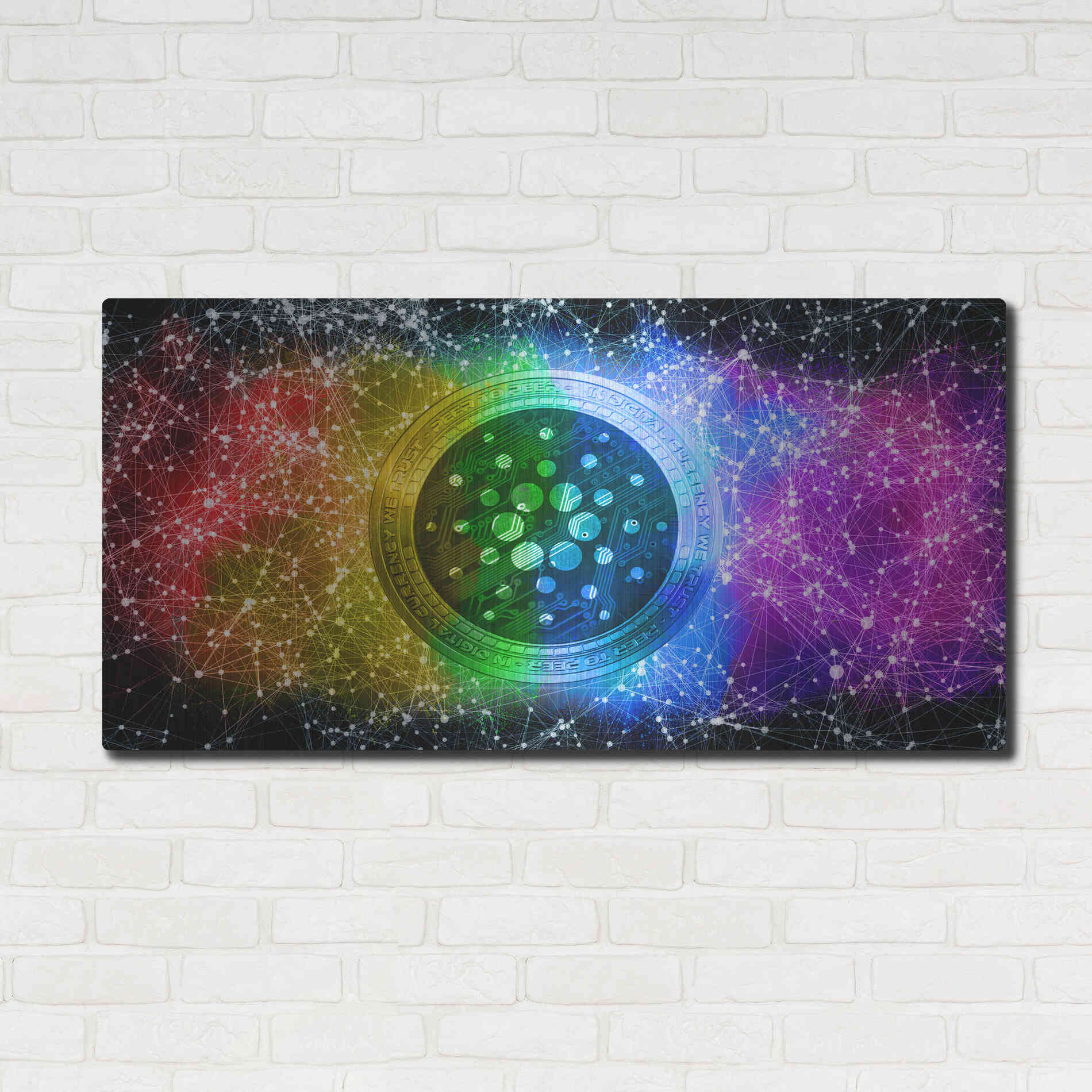Luxe Metal Art 'ADA Cardano Crypto Constalation' by Epic Portfolio, Metal Wall Art,48x24