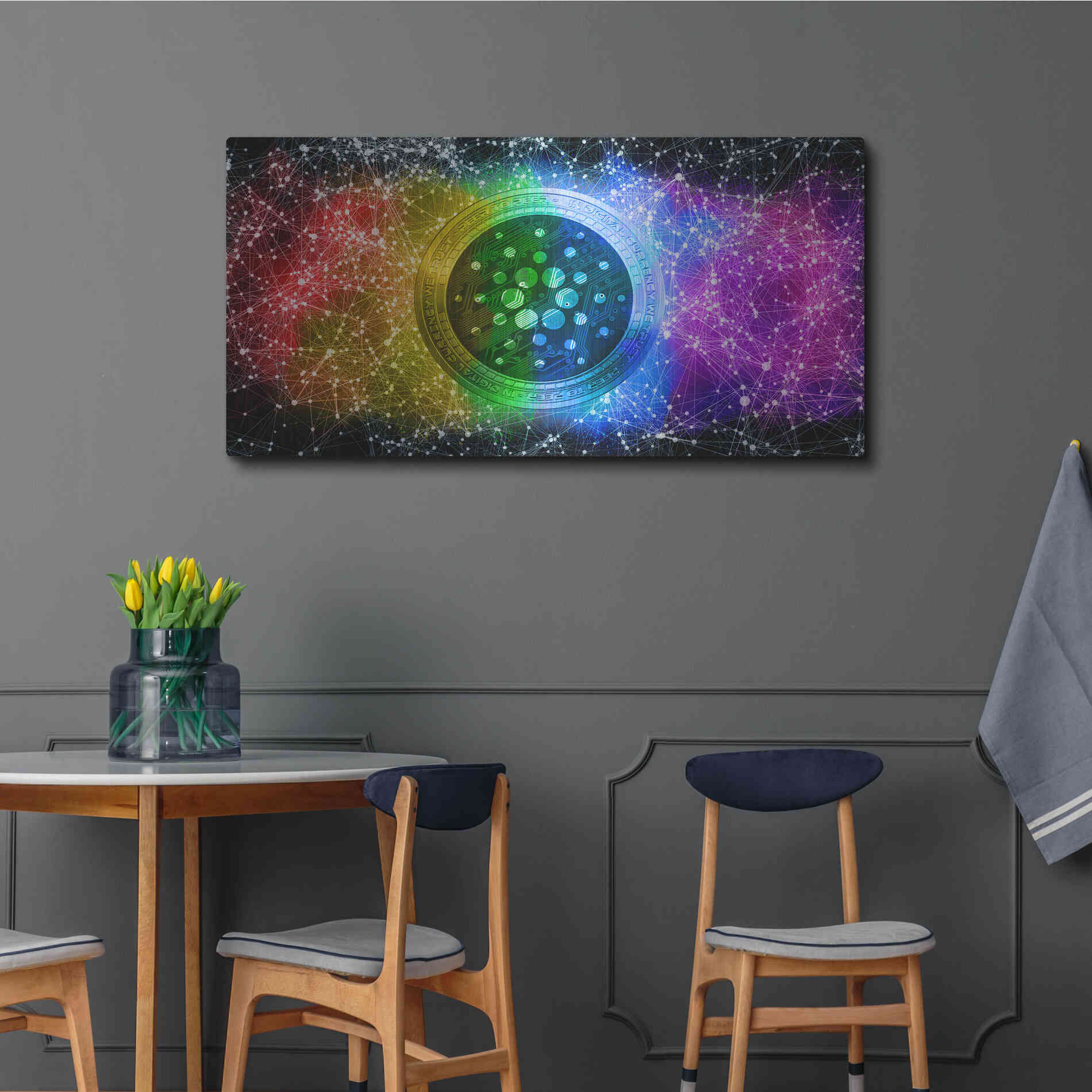 Luxe Metal Art 'ADA Cardano Crypto Constalation' by Epic Portfolio, Metal Wall Art,48x24