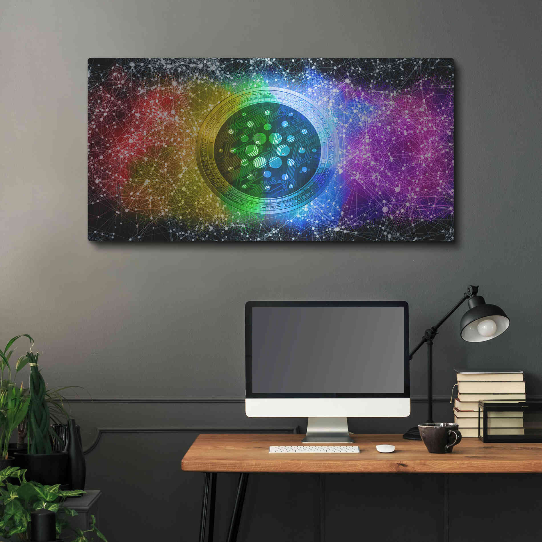 Luxe Metal Art 'ADA Cardano Crypto Constalation' by Epic Portfolio, Metal Wall Art,48x24