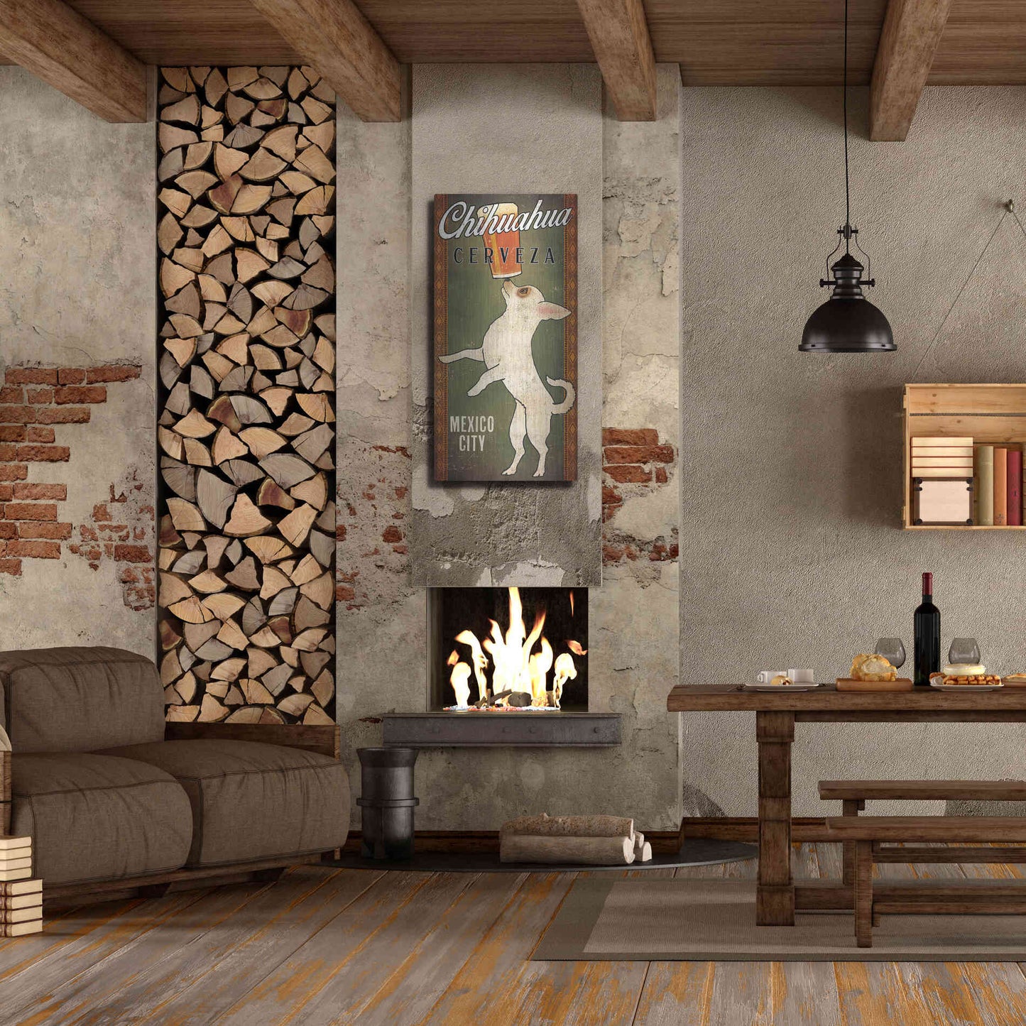 Luxe Metal Art 'White Chihuahua on Green' by Ryan Fowler, Metal Wall Art,24x48