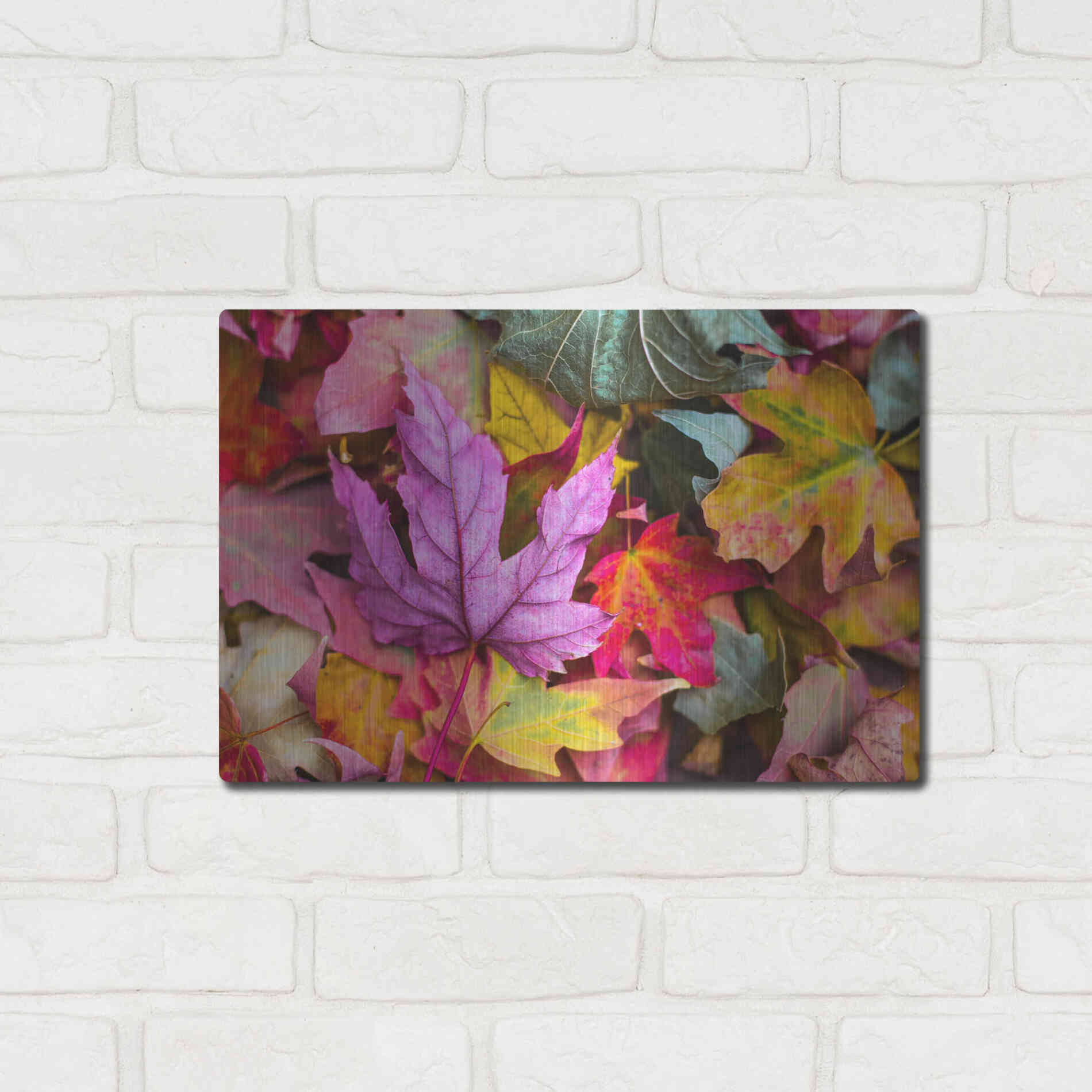 Luxe Metal Art 'Beautiful Fall' by Epic Portfolio, Metal Wall Art,16x12