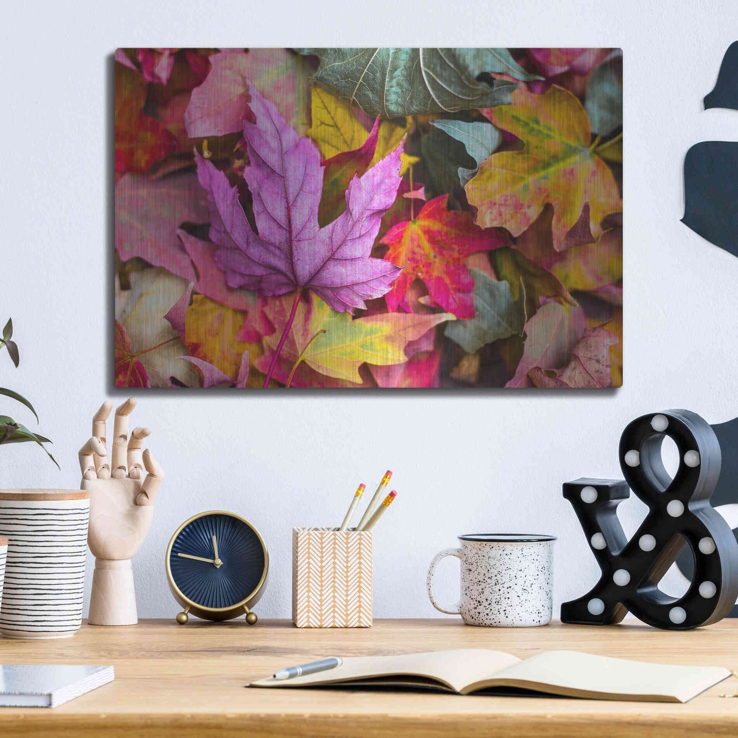 Luxe Metal Art 'Beautiful Fall' by Epic Portfolio, Metal Wall Art,16x12