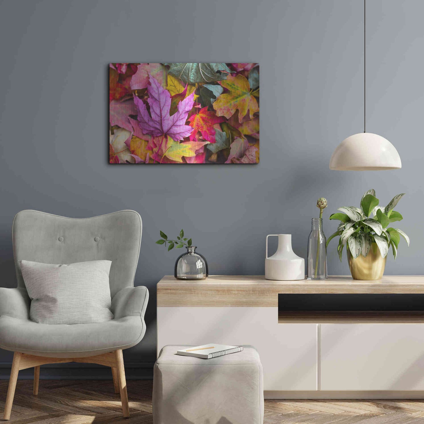 Luxe Metal Art 'Beautiful Fall' by Epic Portfolio, Metal Wall Art,24x16