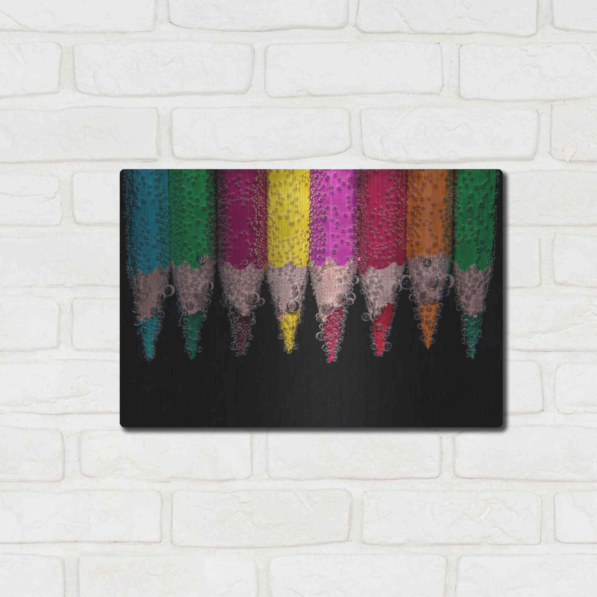 Luxe Metal Art 'Bubbly' by Epic Portfolio, Metal Wall Art,16x12