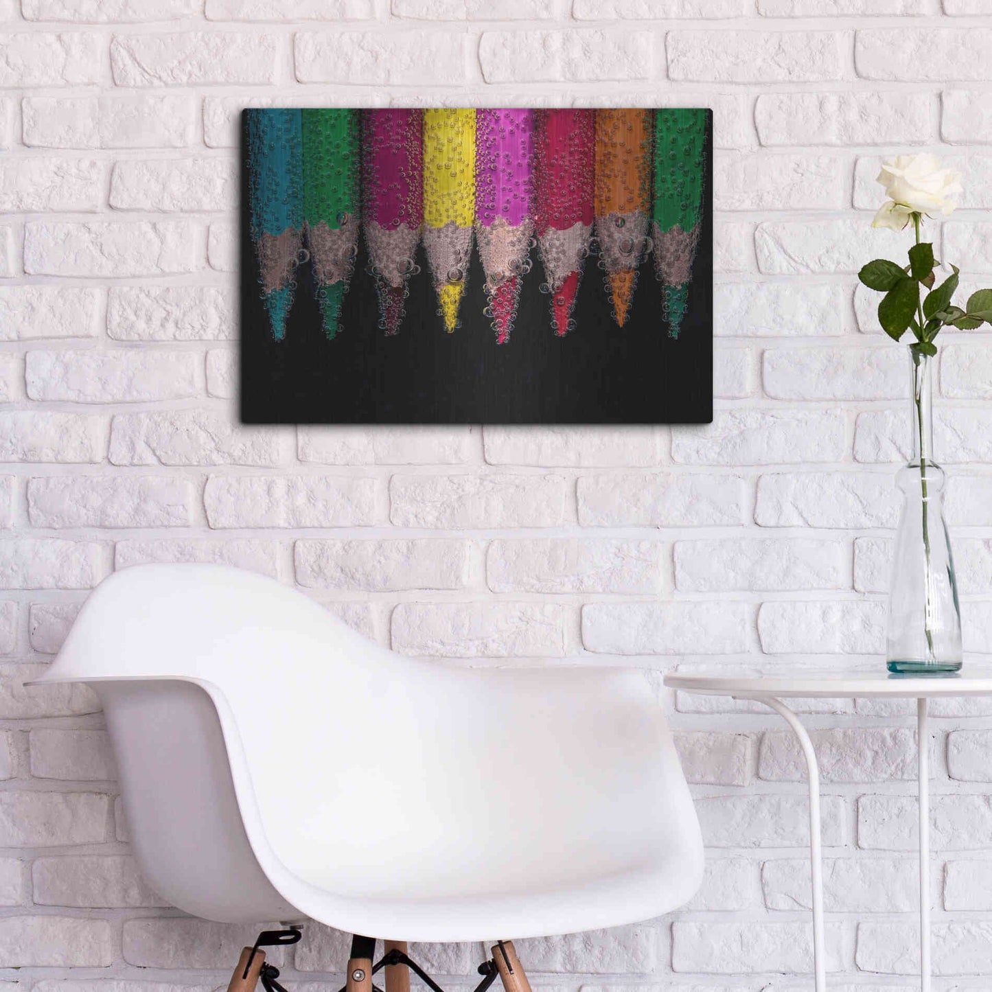 Luxe Metal Art 'Bubbly' by Epic Portfolio, Metal Wall Art,24x16